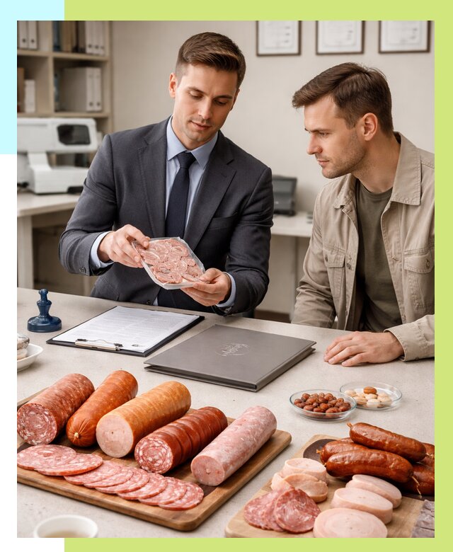 Сертификация колбасных изделий в Борзе от 7726 р. | Алешин-Бря