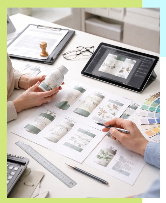 Профессиональная разработка дизайна и текста этикетки продукции в Борзе