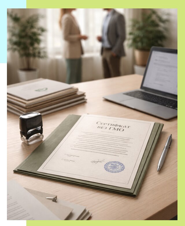 Сертификат без ГМО в Борзе от 7726 р. оформить срочно Алешин-Бря